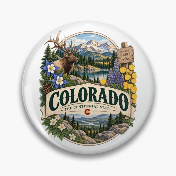 Item preview, Colorado Vintage Travel Badge – The Centennial State designed and sold by BLUEFOX05.