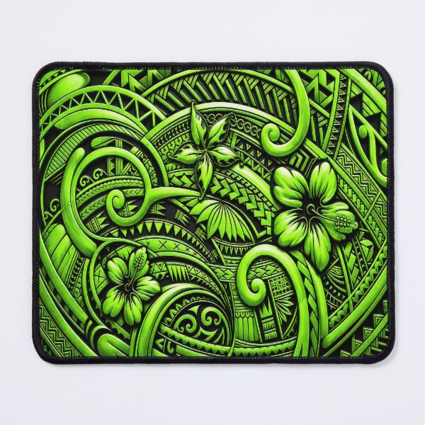 Item preview, Lime Green Polynesian Tribal Hibiscus – Tropical Island Pattern designed and sold by artistwill.