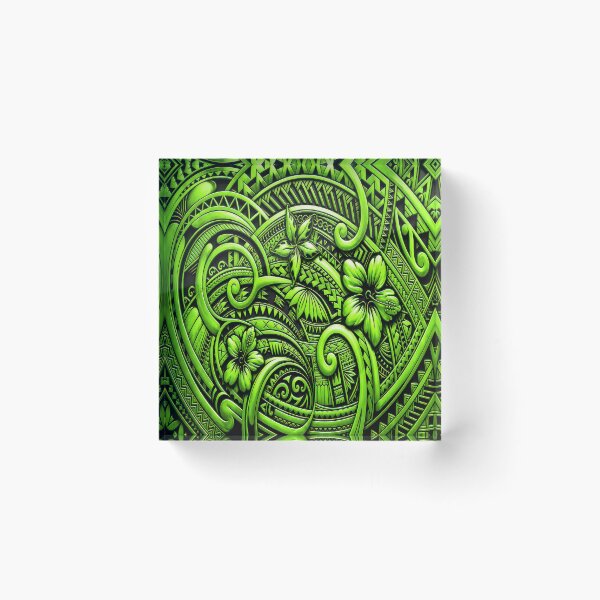 Item preview, Lime Green Polynesian Tribal Hibiscus – Tropical Island Pattern designed and sold by artistwill.