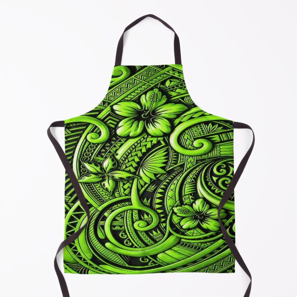 Item preview, Lime Green Polynesian Tribal Hibiscus – Tropical Island Pattern designed and sold by artistwill.