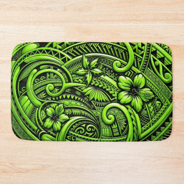 Item preview, Lime Green Polynesian Tribal Hibiscus – Tropical Island Pattern designed and sold by artistwill.