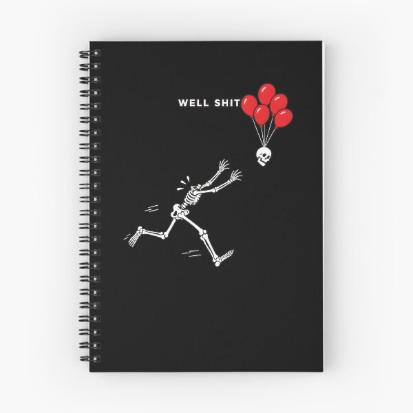 Item preview, Well Shit Skeleton Running Balloons Skull Art designed and sold by SoyLamderma.