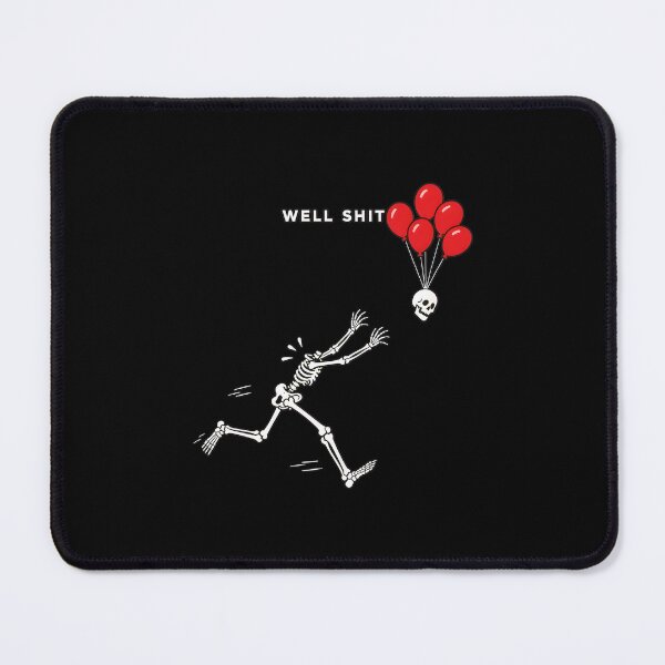 Item preview, Well Shit Skeleton Running Balloons Skull Art designed and sold by SoyLamderma.