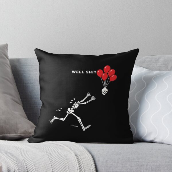 Item preview, Well Shit Skeleton Running Balloons Skull Art designed and sold by SoyLamderma.