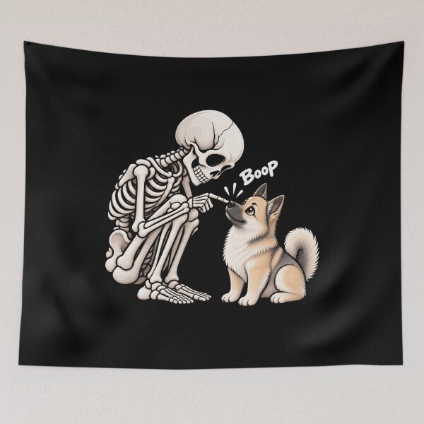Item preview, Funny Skeleton Norwegian Buhund Dog Boop Halloween Design Mom Dad designed and sold by rafaeltto.