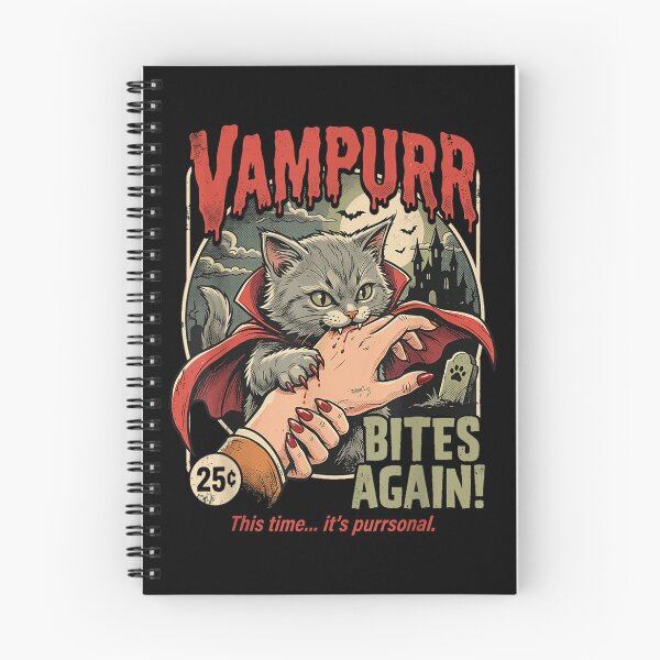 Item preview, Vampurr Bites Again! Funny Cat Halloween Vintage Graphic  designed and sold by Suzu Comena.