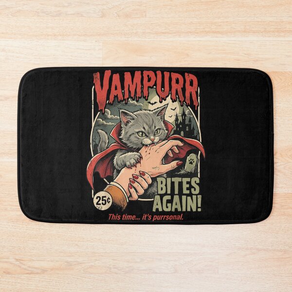 Item preview, Vampurr Bites Again! Funny Cat Halloween Vintage Graphic  designed and sold by Suzu Comena.