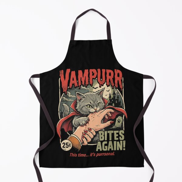 Item preview, Vampurr Bites Again! Funny Cat Halloween Vintage Graphic  designed and sold by Suzu Comena.