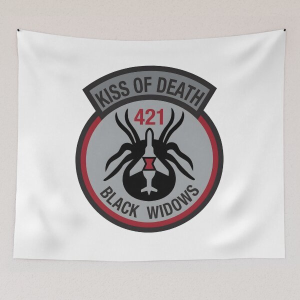 Item preview, USAF 421st Fighter Squadron Black Widows Patch designed and sold by CharlieDesings.
