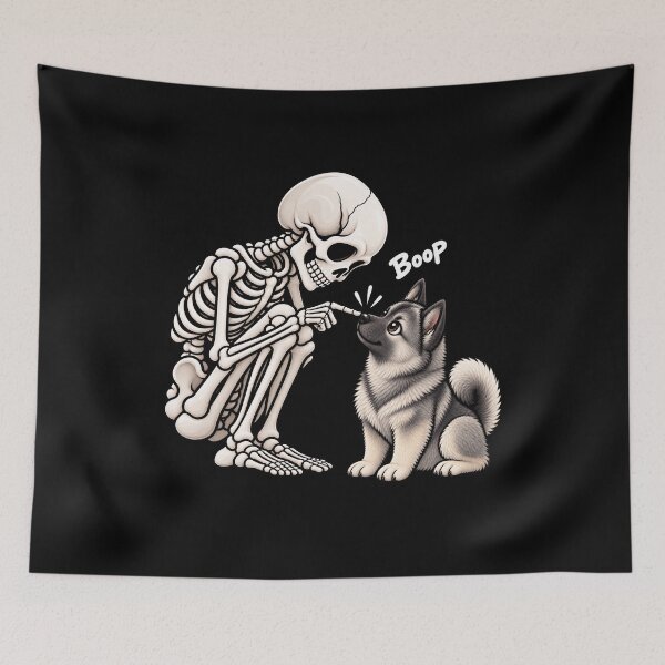 Item preview, Funny Skeleton Norwegian Elkhound Dog Boop Halloween Design Mom Dad designed and sold by rafaeltto.