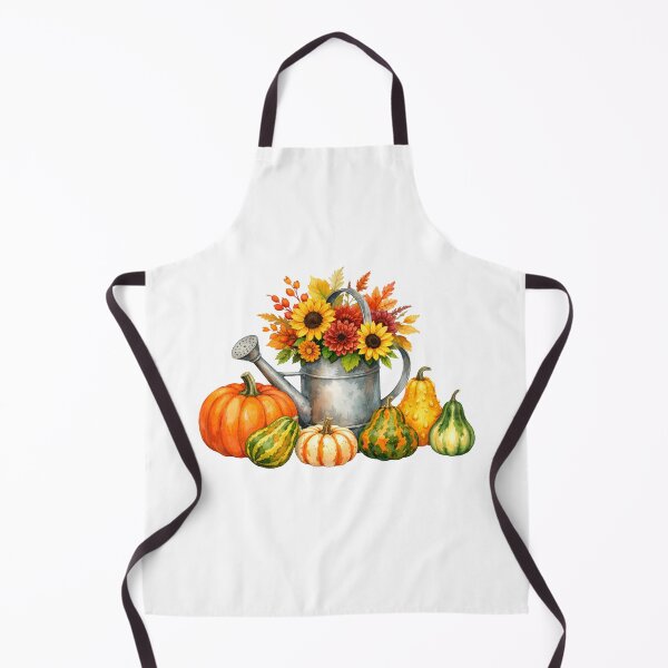 Item preview, Watercolor Autumn Bouquet in Watering Can and Pumpkins  designed and sold by silviaol.