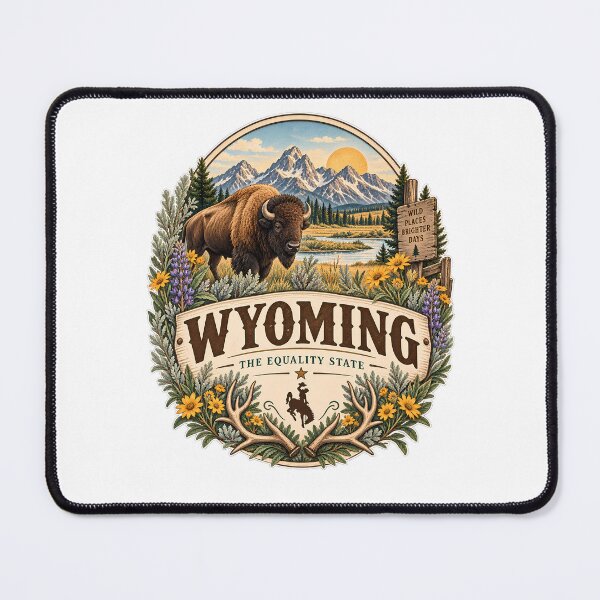Item preview, Wyoming Vintage Travel Badge – The Equality State designed and sold by BLUEFOX05.