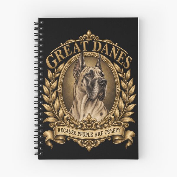 Item preview, Great Danes Because People Are Creepy Golden Laurel Portrait designed and sold by AmiGraph.