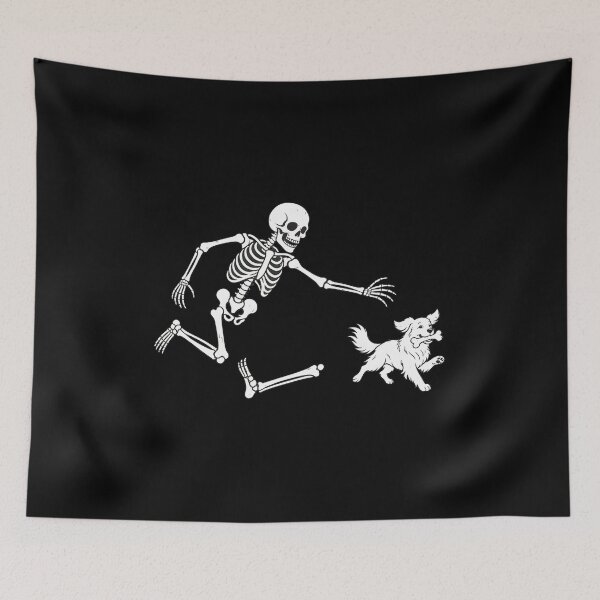 Item preview, Skeleton Chasing Dog with Bone Art designed and sold by SoyLamderma.