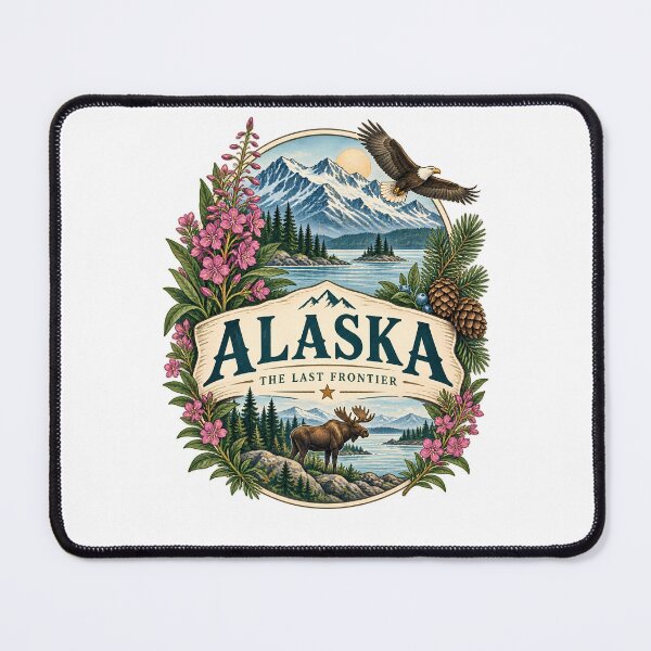 Item preview, Alaska Vintage Travel Badge – The Last Frontier designed and sold by BLUEFOX05.