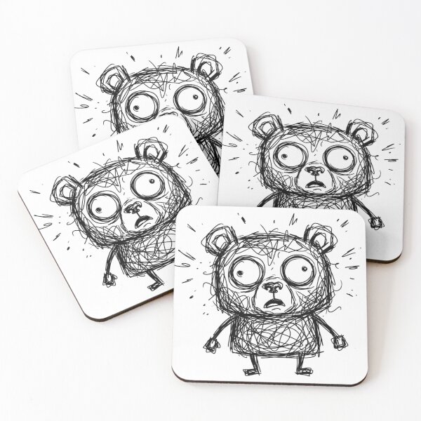 Item preview, Anxious Scribble Bear Confused Messy Teddy Art designed and sold by Fine-Arts-Lab.