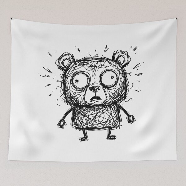 Item preview, Anxious Scribble Bear Confused Messy Teddy Art designed and sold by Fine-Arts-Lab.