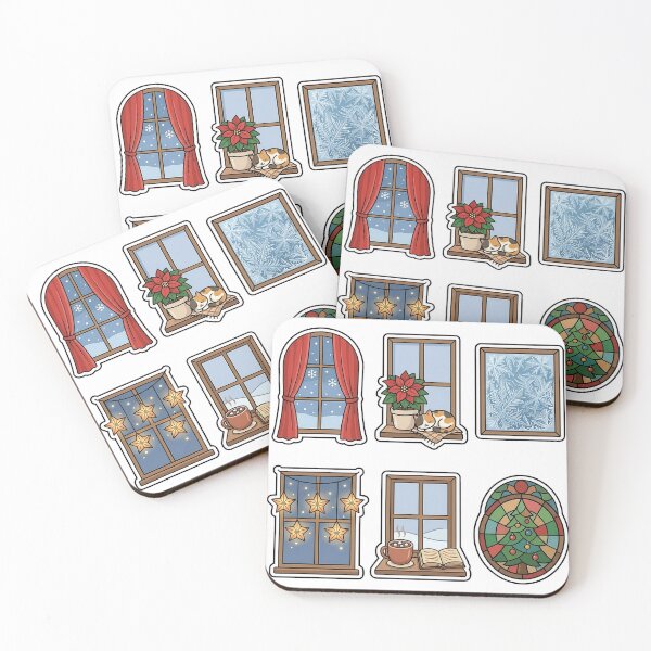 Item preview, Cozy Winter Window Views Sticker Pack - Festive Indoor Scenery designed and sold by SimpleP.
