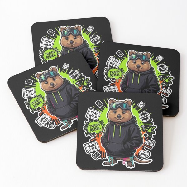 Item preview, Kawaii Cyber Quokka Streetwear Australian Animal designed and sold by PoleksGraphics.