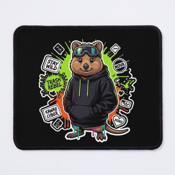 Item preview, Kawaii Cyber Quokka Streetwear Australian Animal designed and sold by PoleksGraphics.