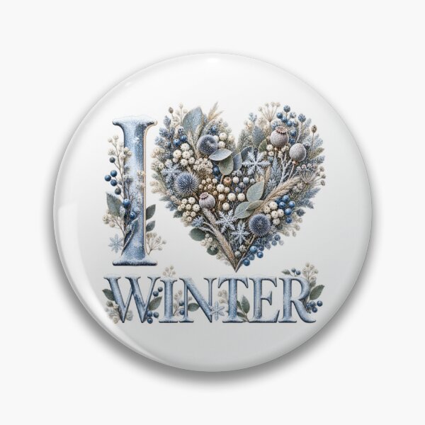 Item preview, I Love Winter – Frosted Floral Heart with Blue Berries designed and sold by NiSchi LaVida.