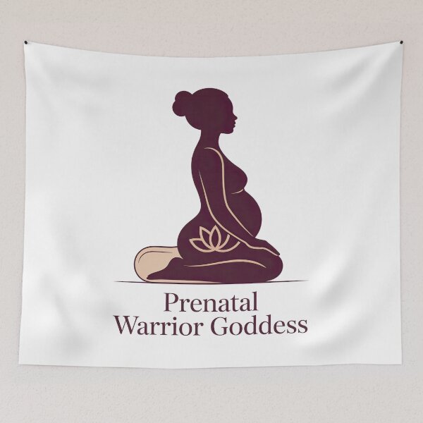 Item preview, Prenatal Warrior Goddess Plum Beige Silhouette designed and sold by 108stillness.