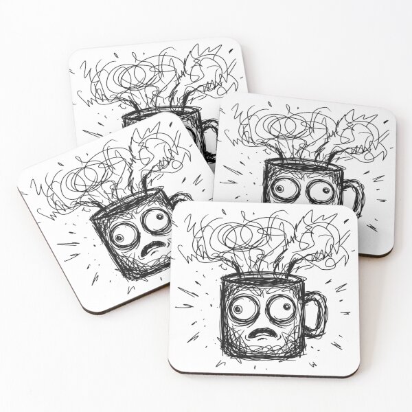 Item preview, Anxious Coffee Mug Caffeinated Messy Doodle Art designed and sold by Fine-Arts-Lab.