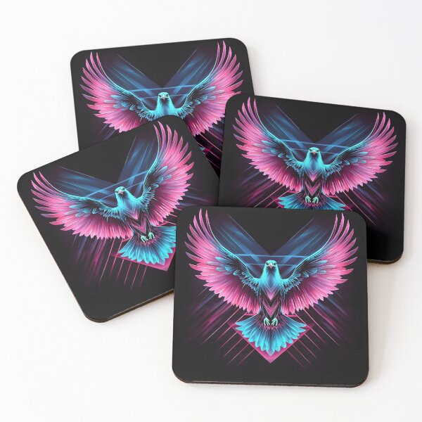 Item preview, Geometric Eagle Wings, 3d Render, Vibrant Neon designed and sold by Checho30.