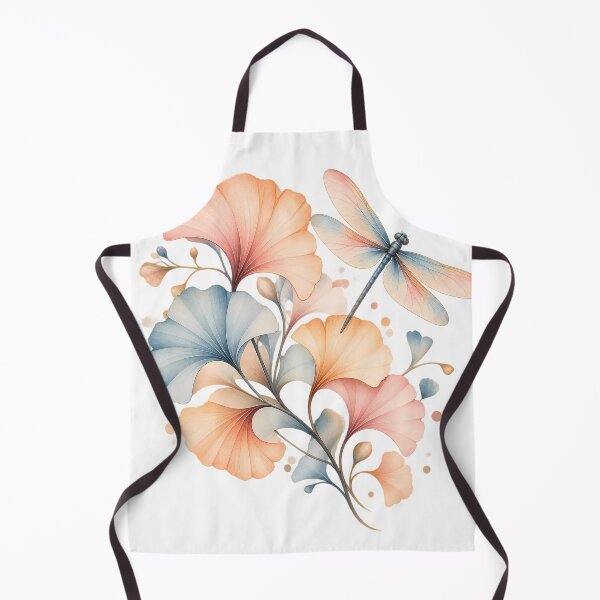 Item preview, Pastel Ginkgo & Dragonfly – Delicate Watercolor Botanical Art designed and sold by BLUEFOX05.