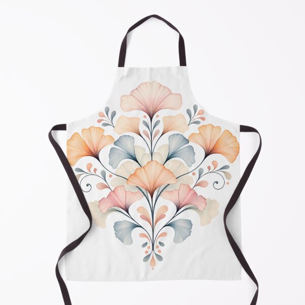 Item preview, Pastel Ginkgo Folk Art – Symmetrical Botanical Ornament designed and sold by BLUEFOX05.