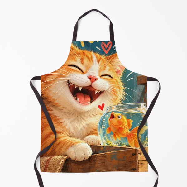 Item preview, Orange Cat Friends Forever | Cute Cat and Goldfish Friendship Gift designed and sold by AbstractAuraArt.