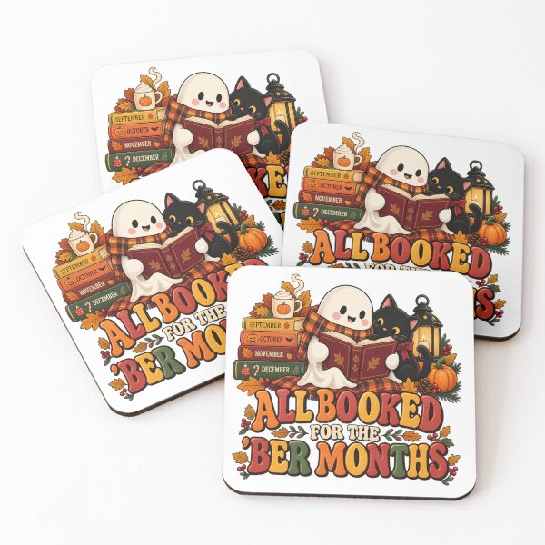Item preview, All Booked For The Ber Months Ghost Cat Book Lover Fall designed and sold by OUICHA.