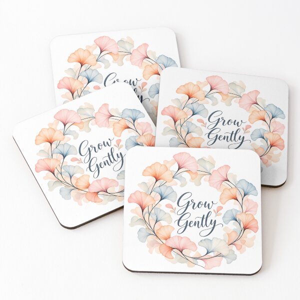 Item preview, Grow Gently – Pastel Ginkgo Botanical Wreath designed and sold by BLUEFOX05.