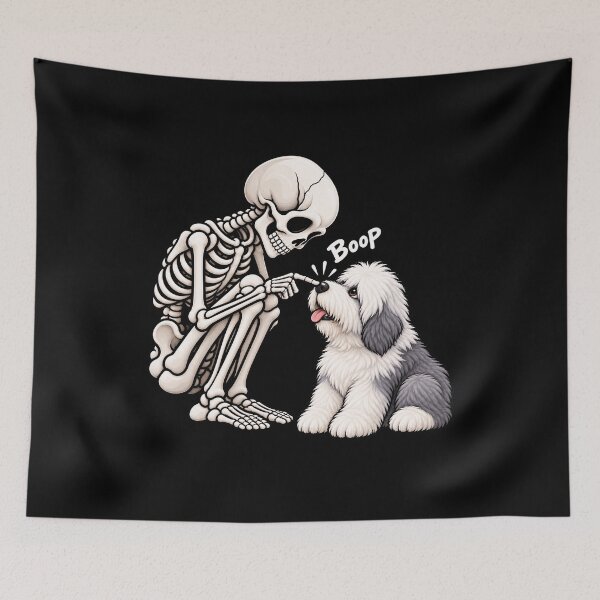 Item preview, Funny Skeleton Old English Sheepdog Boop Halloween Design Mom Dad designed and sold by rafaeltto.