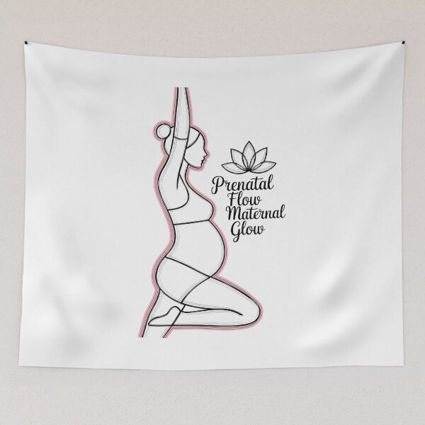 Item preview, Prenatal Flow Maternal Glow Pink Backbend Sketch designed and sold by 108stillness.