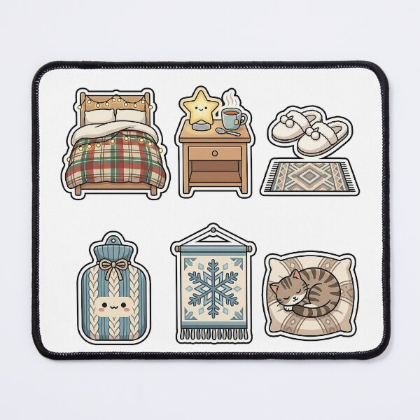 Item preview, Cozy Winter Bedroom Sticker Pack - Sleepy Holiday Comfort Favorites designed and sold by SimpleP.