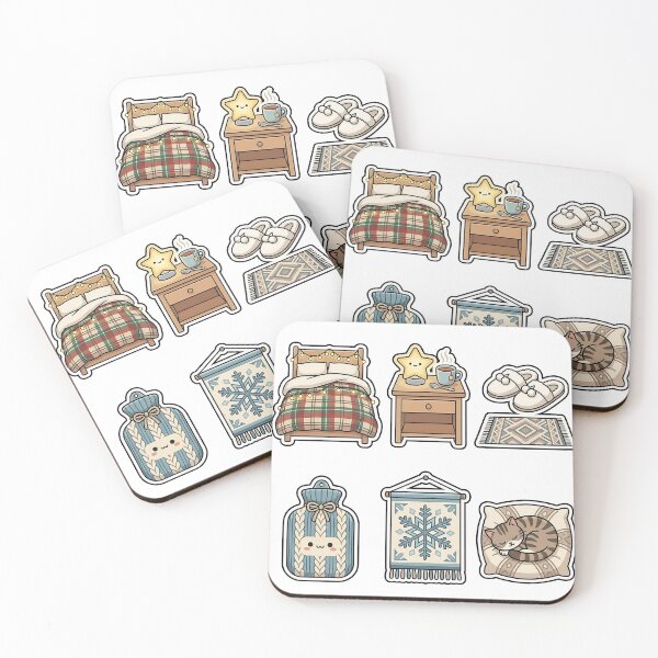 Item preview, Cozy Winter Bedroom Sticker Pack - Sleepy Holiday Comfort Favorites designed and sold by SimpleP.