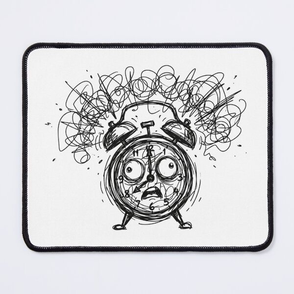 Item preview, Anxious Scribble Alarm Clock Panicking Messy Doodle Art designed and sold by Fine-Arts-Lab.