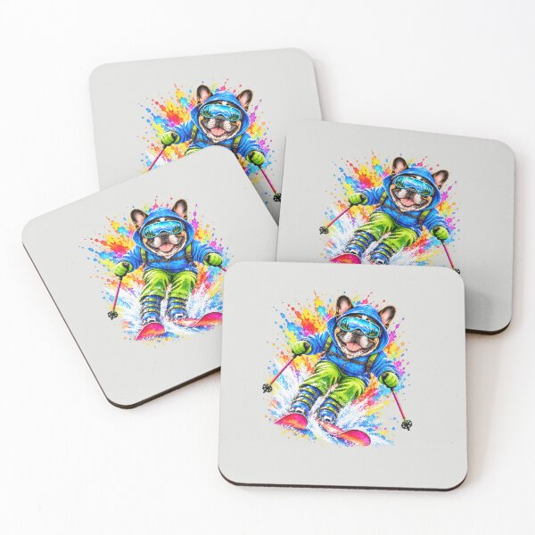 Item preview, French Bulldog skiing designed and sold by DIGOR shop.