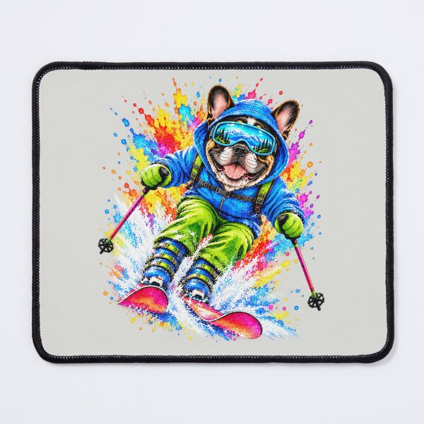 Item preview, French Bulldog skiing designed and sold by DIGOR shop.