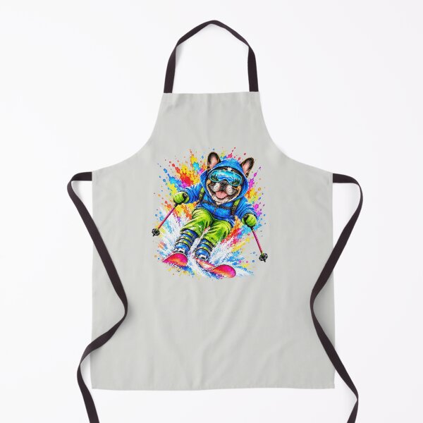 Item preview, French Bulldog skiing designed and sold by DIGOR shop.