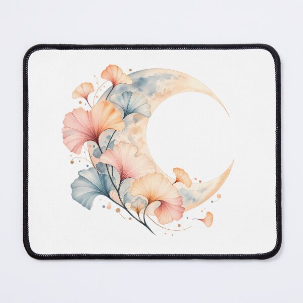 Item preview, Crescent Ginkgo Moon – Soft Watercolor Botanical Art designed and sold by BLUEFOX05.