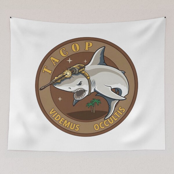 Item preview, USAF TACOP Laser Shark Videmus Occultis Tactical Patch designed and sold by CharlieDesings.
