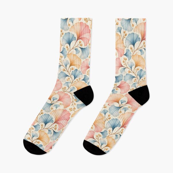 Item preview, Pastel Ginkgo Pattern – Seamless Watercolor Botanical Design designed and sold by BLUEFOX05.
