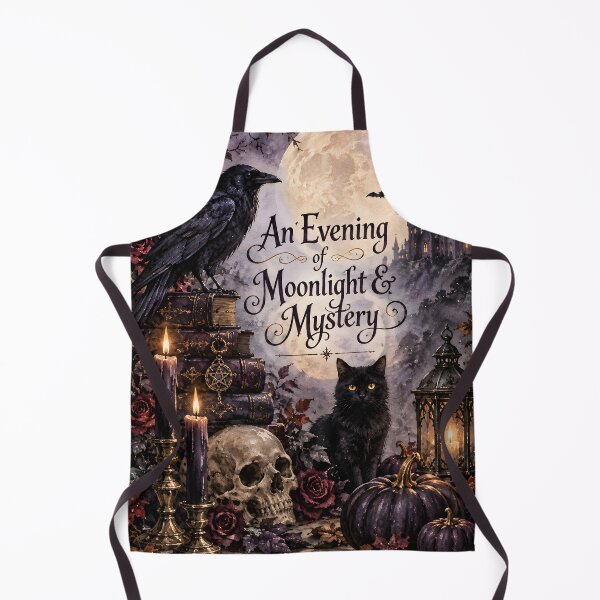 Item preview, An Evening of Moonlight & Mystery – Gothic Halloween Raven and Black Cat designed and sold by blankTeeShirt.