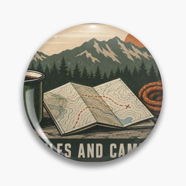Item preview, Trail Miles And Camp Coffee — Retro Hiking Camping Outdoor Shirt designed and sold by sinansuticer.