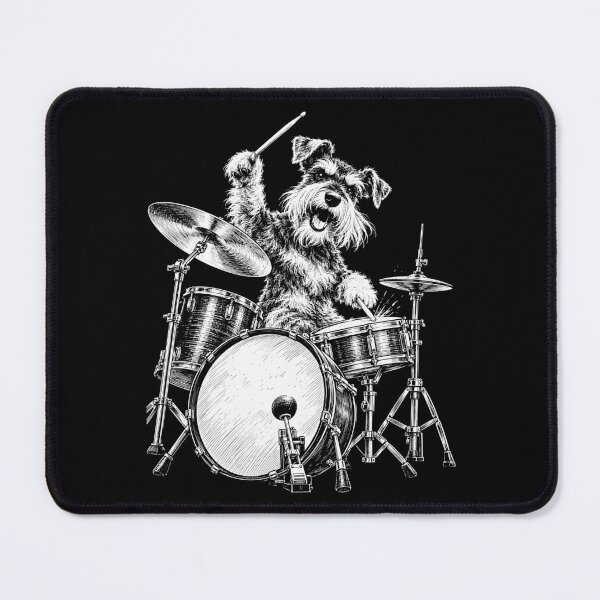 Item preview, Schnauzer Drummer Dog Music Rock and Roll designed and sold by roni-harbor.