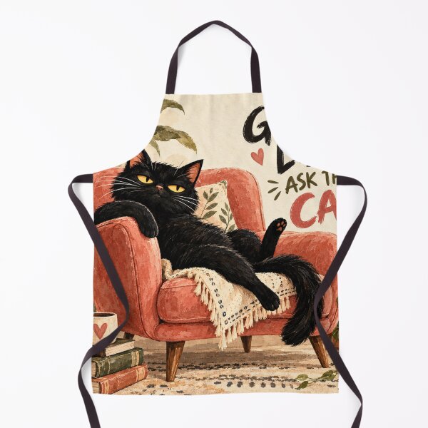 Item preview, Guest List? Ask the Cat | Funny Black Cat Owner Introvert Gift designed and sold by AbstractAuraArt.