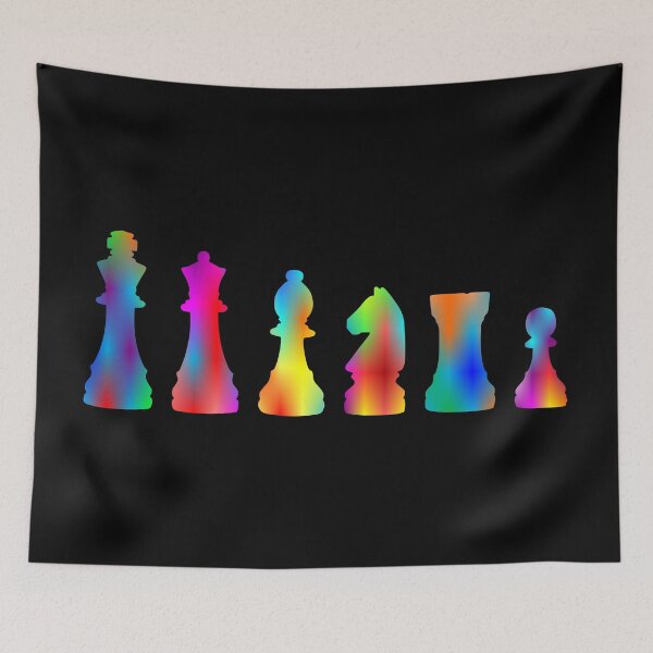 Item preview, Colorful Neon Chess on Black Shapes Mania designed and sold by Shapes-Mania.