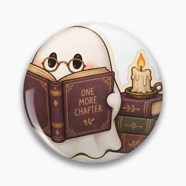 Item preview, One More Chapter Ghost — Cute Bookish Halloween Die Cut Sticker designed and sold by sinansuticer.